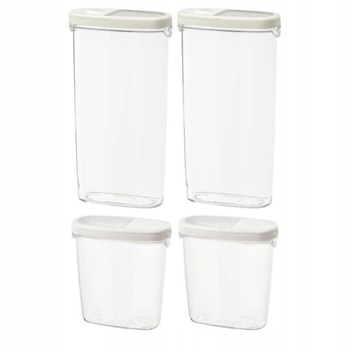 IKEA 365+ ZESTAW POJEMNIKÓW NA SUCHĄ ŻYWNOŚĆ 1.3 / 2.3l 4szt