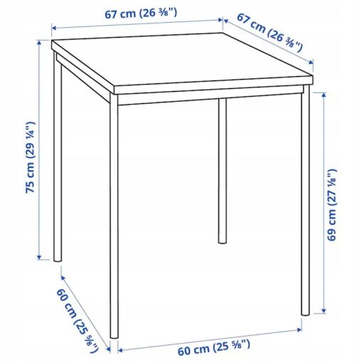 IKEA SANDSBERG/ADDE ZESTAW STÓŁ I 2 KRZESŁA CZARNY 67x67 CM - obrazek 4