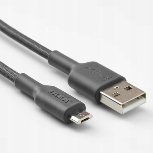 IKEA LILLHULT KABEL USB-A NA USB-MICRO SZARY 1.5 M - obrazek 5