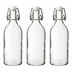 IKEA KORKEN 3 X BUTELKA Z KAPSLEM SZKŁO 500 ML 3 SZTUKI