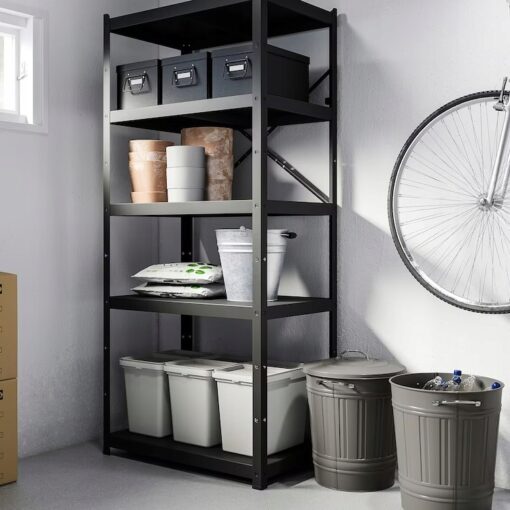IKEA KNODD KOSZ METALOWY Z POKRYWKĄ SZARY 40 L - obrazek 2