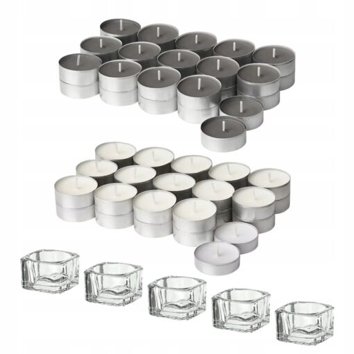 IKEA ENSTAKA ZESTAW - ŚWIECZKI TEALIGHT OGNISKO + LASY I ŚWIECZNIKI