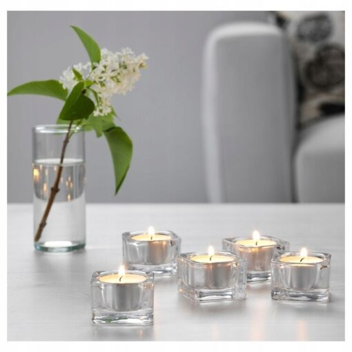 IKEA LUGNARE ZESTAW ŚWIEC ZAPACHOWYCH - JAŚMIN +PODSTAWKI - obrazek 5