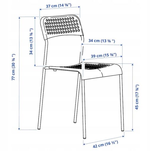 IKEA SANDSBERG/ADDE ZESTAW STÓŁ I 2 KRZESŁA CZARNY 67x67 CM - obrazek 5