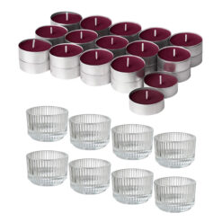IKEA STORTSKON ŚWIECZKI TEALIGHT PACHNĄCE JAGODY + ŚWIECZNIKI