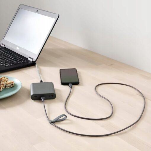 IKEA LILLHULT KABEL USB-A NA USB-C SZARY 150 CM - obrazek 4