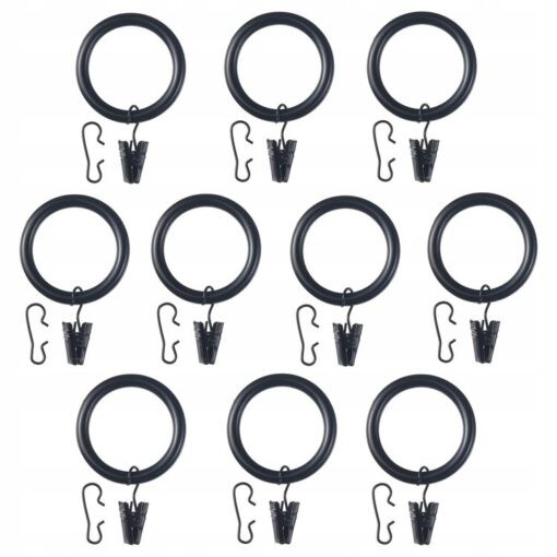IKEA SYRLIG KÓŁKA Z ŻABKĄ I HACZYKIEM CZARNE 38 MM