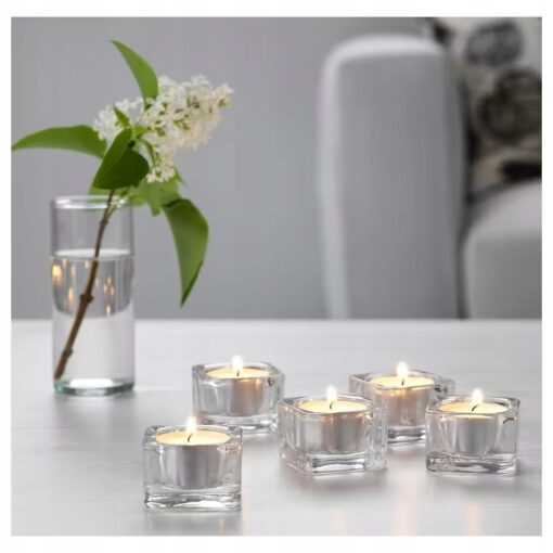 IKEA SINNLIG ŚWIECZKI TEALIGHT WANILIOWE I JAGODOWE + ŚWIECZNIKI - obrazek 6