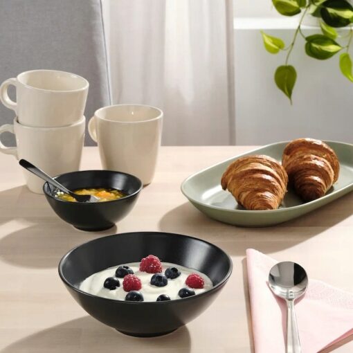 IKEA FARGKLAR ZESTAW MISEK MISKA 4 SZT CZARNE MAT 16 CM - obrazek 2