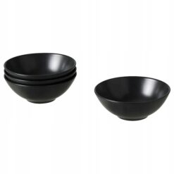 IKEA FARGKLAR ZESTAW MISEK MISKA 4 SZT CZARNE MAT 16 CM
