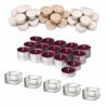 IKEA SINNLIG ŚWIECZKI TEALIGHT WANILIOWE I JAGODOWE + ŚWIECZNIKI