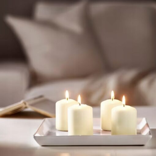 IKEA HEMSJO ŚWIECE BRYŁOWE Z PODSTAWKAMI x 4 SZT. - obrazek 4
