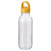 IKEA FORMSKON BUTELKA NA WODĘ SZKŁO BEZBARWNE / ŻÓŁTA 0.5 L