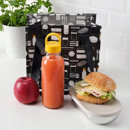 IKEA FORMSKON BUTELKA NA WODĘ SZKŁO BEZBARWNE / ŻÓŁTA 0.5 L - obrazek 2