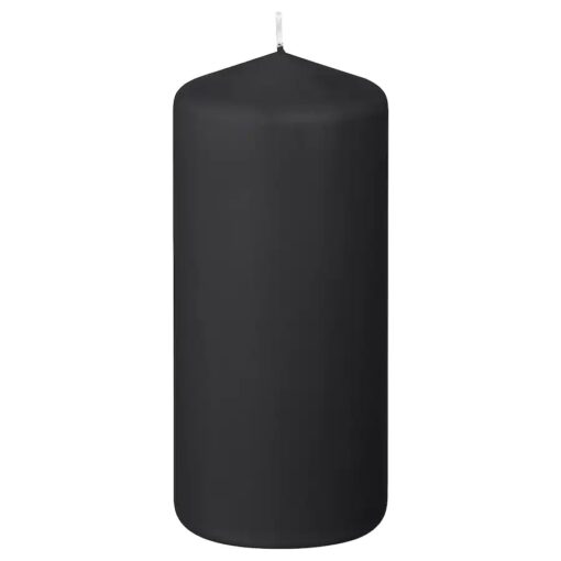 IKEA FENOMEN ŚWIECA BRYŁOWA CZARNA 14 CM + ŚWIECZNIK 2 SZT. - obrazek 4