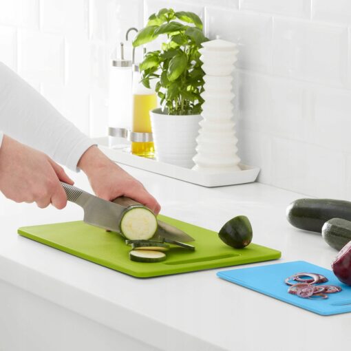 IKEA BERGTUNGA 2SZT DESKI DO KROJENIA ZIELONY/NIEBIESKI - obrazek 2