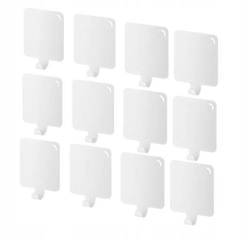 IKEA PLUTT HACZYK SAMOPRZYLEPNY BIAŁY HAK WIESZAK 12 SZTUK