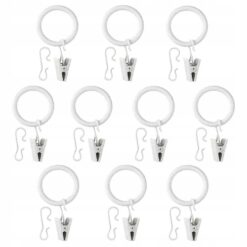 IKEA SYRLIG KÓŁKO Z ŻABKĄ I HACZYKIEM DO KARNISZA BIAŁE 25 MM