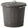 IKEA KNODD KOSZ METALOWY Z POKRYWKĄ SZARY 16 L