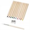 IKEA MALA KREDKI DREWNIANE + TEMPERÓWKA + PĘDZEL 10 SZT.