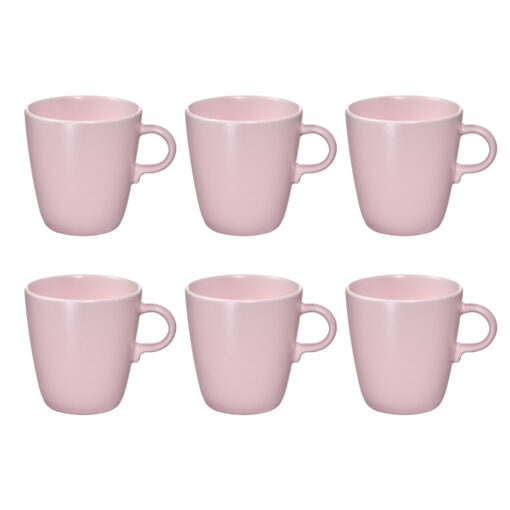 IKEA FARGKLAR KUBEK MATOWY RÓŻOWY 370 ML - ZESTAW 6 SZT.