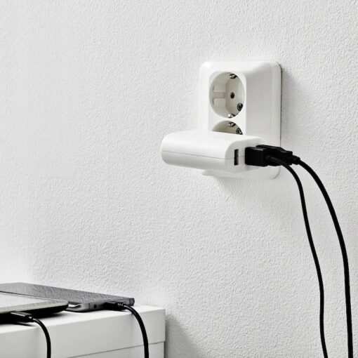 IKEA KOPPLA ŁADOWARKA USB DO TELEFONU 3 PORTY BIAŁA - obrazek 2