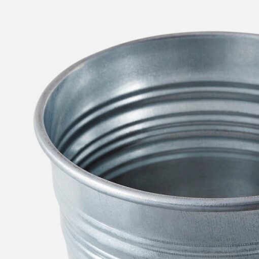 IKEA SOCKER OSŁONA DONICZKI DONICZKA SREBRNA 12 CM - obrazek 3