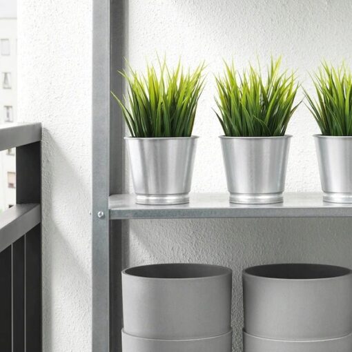 IKEA BINTJE OSŁONA DONICZKI DONICZKA SREBRNA 9 CM - obrazek 4