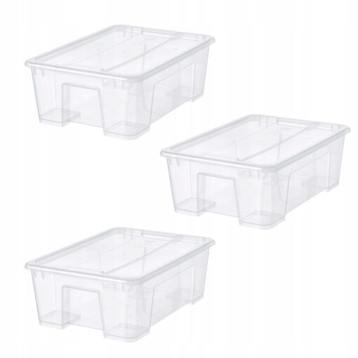 IKEA SAMLA ZESTAW 3 X POJEMNIK PUDEŁKO Z POKRYWKĄ 11 L