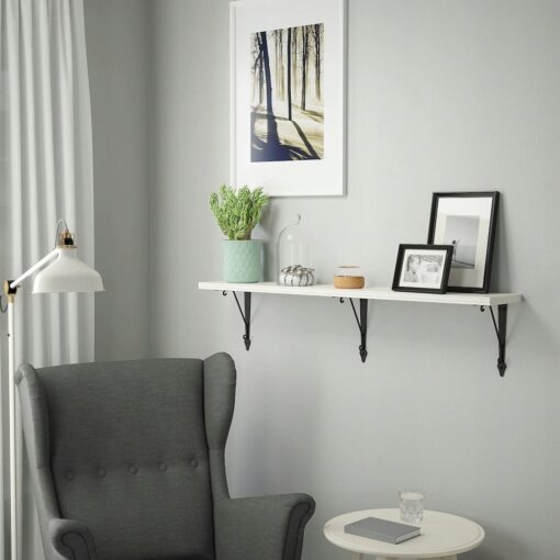 IKEA BERGSHULT PÓŁKA ŚCIENNA BIAŁA/ANTRACYT 120x20 CM - obrazek 2