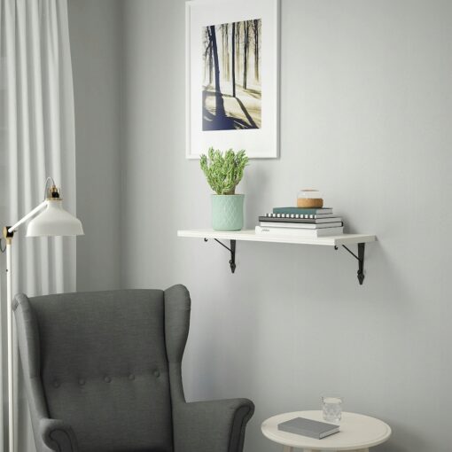 IKEA BERGSHULT PÓŁKA ŚCIENNA BIAŁA/ANTRACYT 80x30 CM - obrazek 2