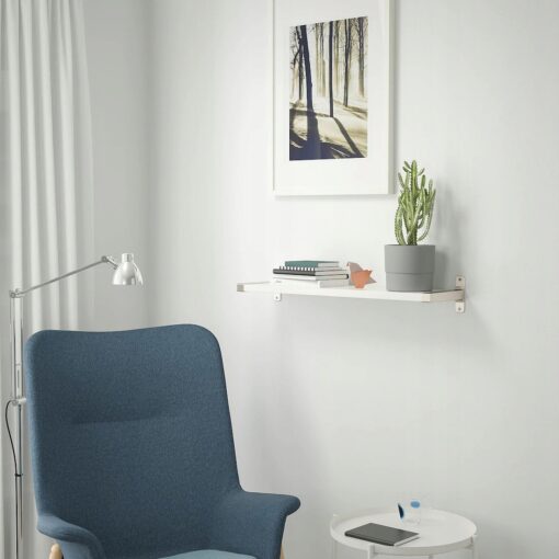 IKEA BERGSHULT/GRANHULT PÓŁKA ŚCIENNA BIAŁA + WPOSRNIK 80x20 CM - obrazek 3