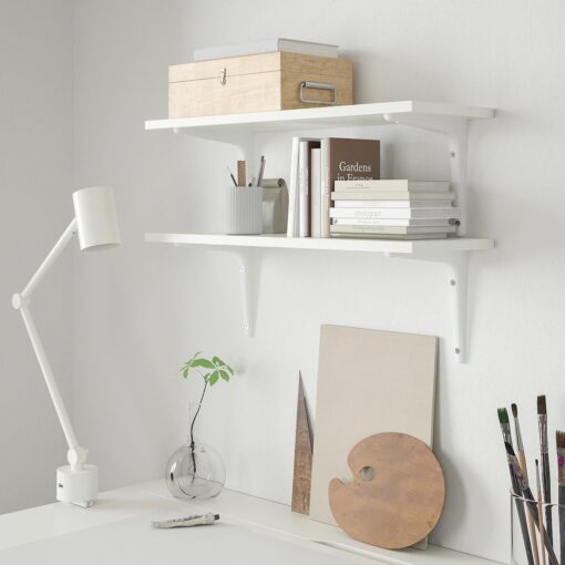 IKEA BURHULT/SIBBHULT PÓŁKA ŚCIENNA BIAŁA 59 CM 2 SZTUKI - obrazek 2