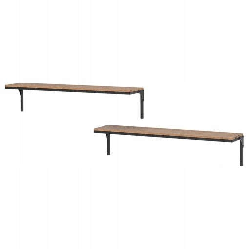 IKEA FJALLBO PÓŁKA ŚCIENNA BRĄZ /CZARNA 101x29 CM 2 SZTUKI