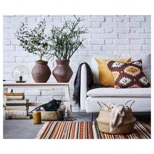 IKEA SANELA POSZEWKA DO PODUSZKI BAWEŁNIANA ZŁOTO-BRĄZOWA 50x50 CM - obrazek 4