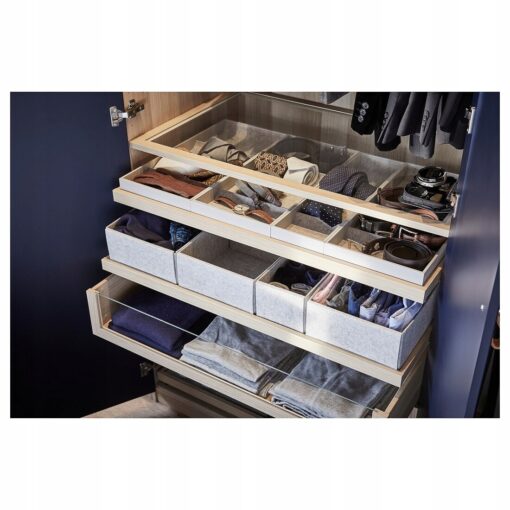 IKEA KOMPLEMENT PUDEŁKO ORGANIZER DO SZUFLADY SZARY 65x54 cm - obrazek 6