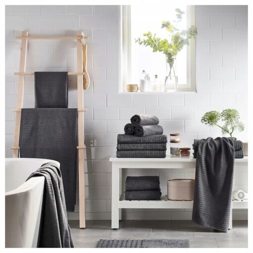 IKEA VAGSJON RĘCZNIK KĄPIELOWY CIEMNOSZARY 70X140 CM - obrazek 4