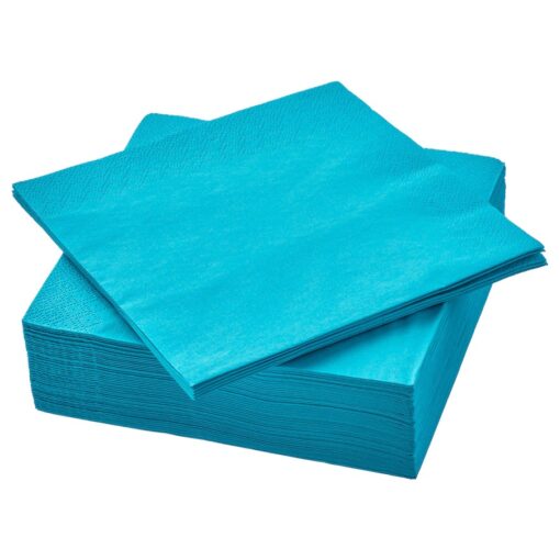 IKEA FANTASTISK SERWETKI TURKUSOWY WZÓR 33x33 CM 50 SZT