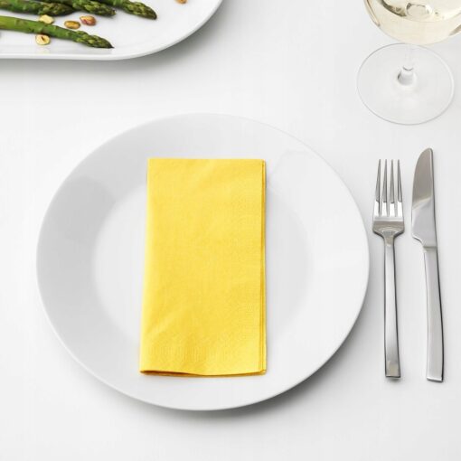 IKEA FANTASTISK SERWETKI ŻÓŁTY WZÓR 33x33 CM 50 SZT. - obrazek 3