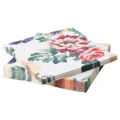 IKEA SMAKSINNE SERWETKI WIELOBARWNY/KWIATY WZÓR 33x33 CM 30 SZT