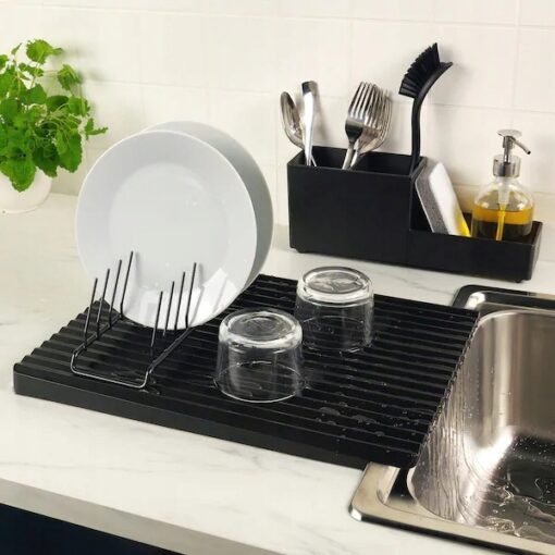 IKEA RINNIG STOJAK UCHWYT NA TALERZE CZARNY - obrazek 3