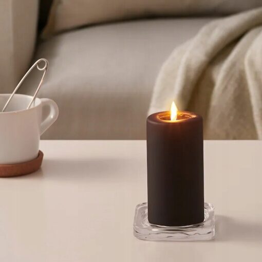 IKEA FENOMEN ŚWIECA BRYŁOWA CZARNA MATOWA 14 CM - obrazek 2