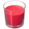 IKEA SINNLIG ŚWIECA ZAPACHOWA W SZKLE CZERWONA 9 CM