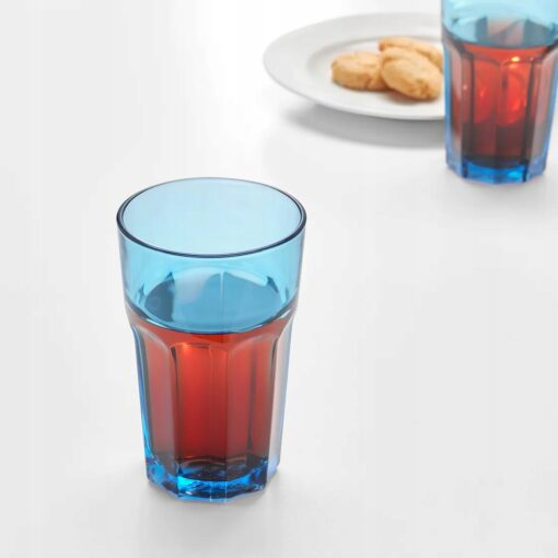 IKEA POKAL SZKLANKA NIEBIESKA 350 ML 4 SZT. - obrazek 3