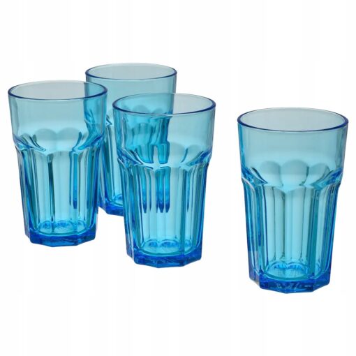 IKEA POKAL SZKLANKA NIEBIESKA 350 ML 4 SZT.