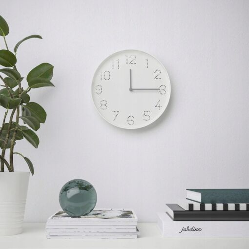IKEA TROMMA ZEGAR ŚCIENNY BIAŁY 25 CM - obrazek 2