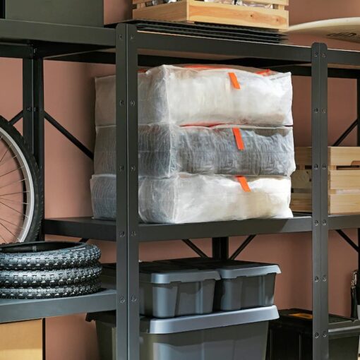 IKEA PARKLA ZESTAW 3X POJEMNIK NA UBRANIA POŚCIEL BIAŁY 55x49x19 - obrazek 5