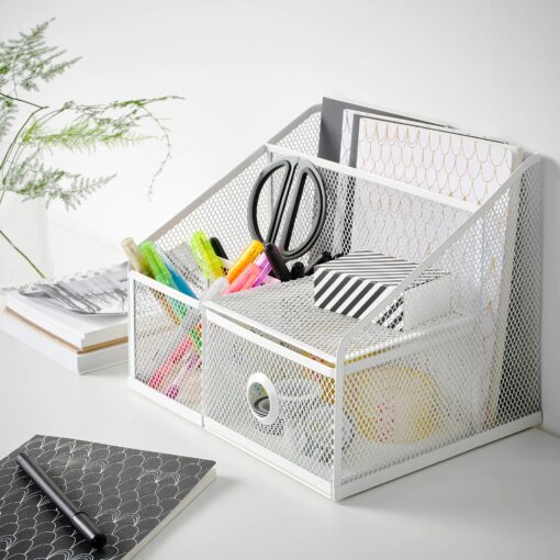 IKEA DRONJONS ZESTAW ORGANIZERÓW BIURKOWYCH 3 SZT BIAŁE - obrazek 5