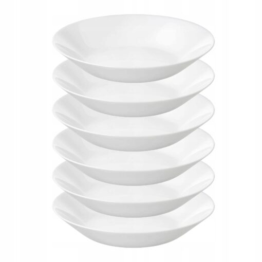IKEA OFTAST ZESTAW 6 SZT. TALERZY GŁĘBOKICH 20 CM BIAŁE