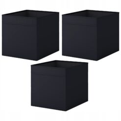 IKEA DRONA WKŁAD CZARNY 3 SZT. - DO REGAŁU KALLAX